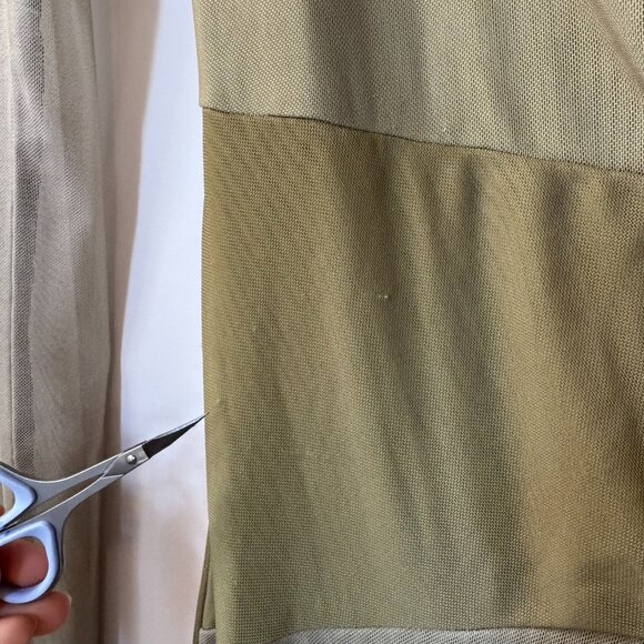 Saemdi Mesh Maxi Long Sleeve Dress Green Small - Picture 12 of 17